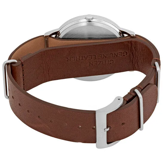 JMS always Watches Original Citizen White Dial Brown Leather Mens Watch BJ650128A JMS always Watches Original Citizen White Dial Brown Leather Mens Watch BJ650128A