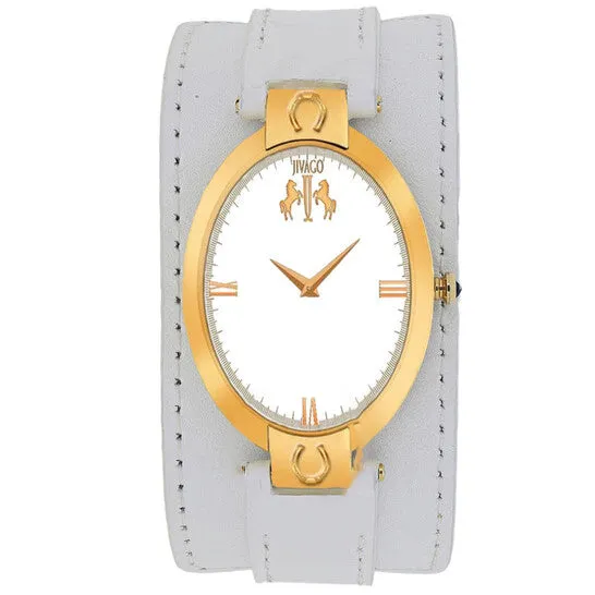 JMS always Watches Original Jivago Good Luck Silver Dial White Leather Mens Watch JV1837 JMS always Watches Original Jivago Good Luck Silver Dial White Leather Mens Watch JV1837