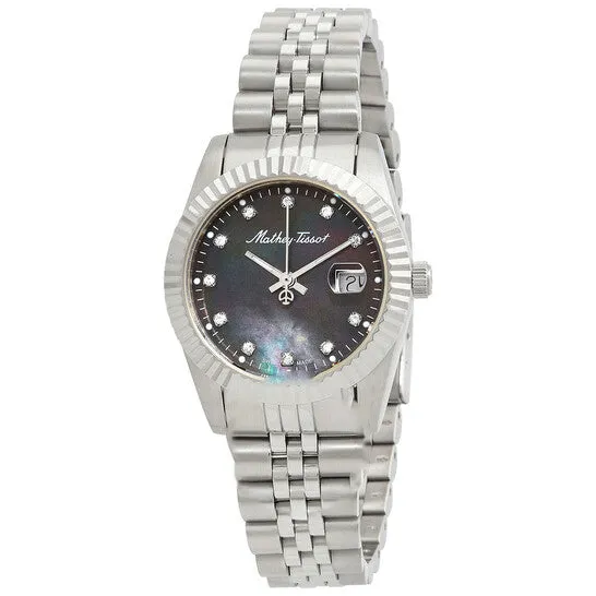 JMS always Watches Original MatheyTissot Mathy III MOP Quartz Black Dial Ladies Watch D910AN JMS always Watches Original MatheyTissot Mathy III MOP Quartz Black Dial Ladies Watch D910AN