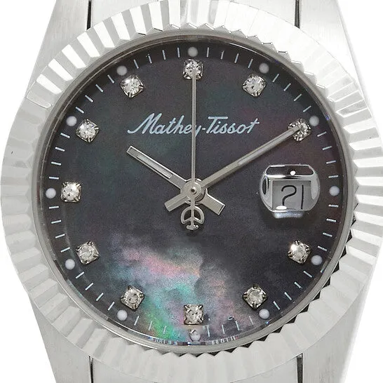 JMS always Watches Original MatheyTissot Mathy III MOP Quartz Black Dial Ladies Watch D910AN JMS always Watches Original MatheyTissot Mathy III MOP Quartz Black Dial Ladies Watch D910AN