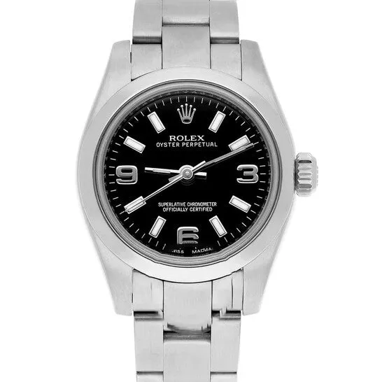 JMS always Watches Original Preowned Rolex Oyster Perpetual Automatic Black Dial Ladies Watch 176200 BKSAO JMS always Watches Original Preowned Rolex Oyster Perpetual Automatic Black Dial Ladies Watch 176200 BKSAO