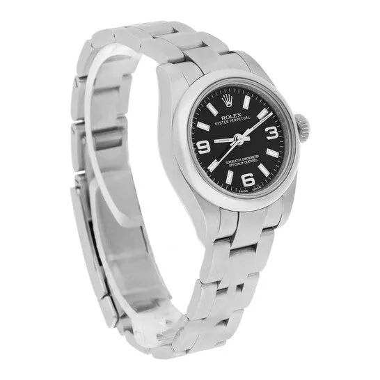 JMS always Watches Original Preowned Rolex Oyster Perpetual Automatic Black Dial Ladies Watch 176200 BKSAO JMS always Watches Original Preowned Rolex Oyster Perpetual Automatic Black Dial Ladies Watch 176200 BKSAO
