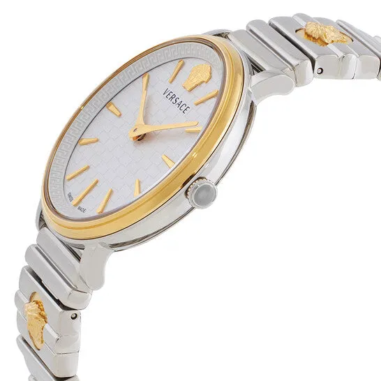 JMS always Watches Original Versace VCircle Logomania Quartz White Dial Ladies Watch VE8101419 JMS always Watches Original Versace VCircle Logomania Quartz White Dial Ladies Watch VE8101419