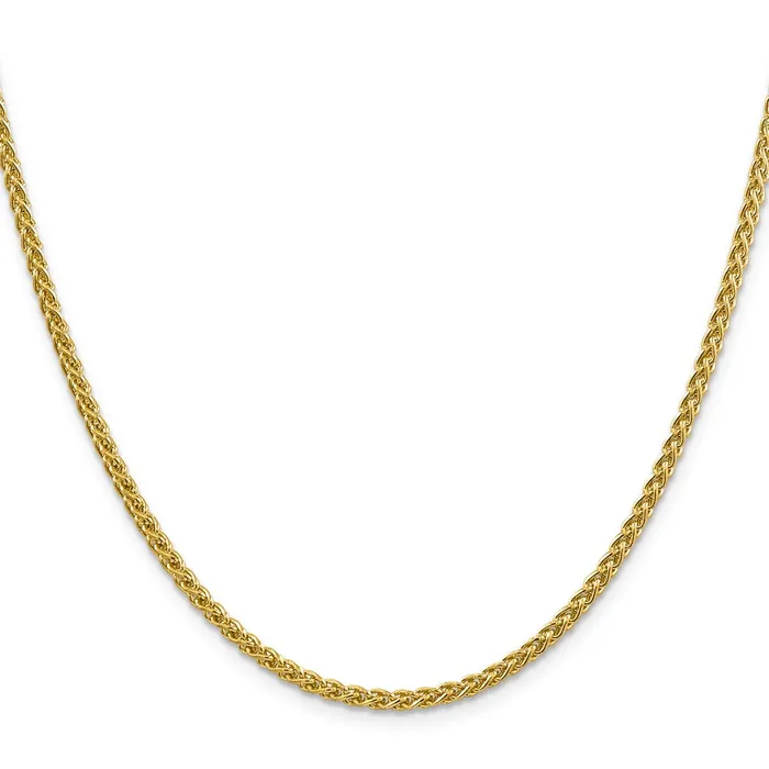 MDS 14K Yellow Gold 16 inch 275mm SemiSolid Wheat with Lobster Clasp Chain Necklace Necklaces MDS 14K Yellow Gold 16 inch 275mm SemiSolid Wheat with Lobster Clasp Chain Necklace Necklaces