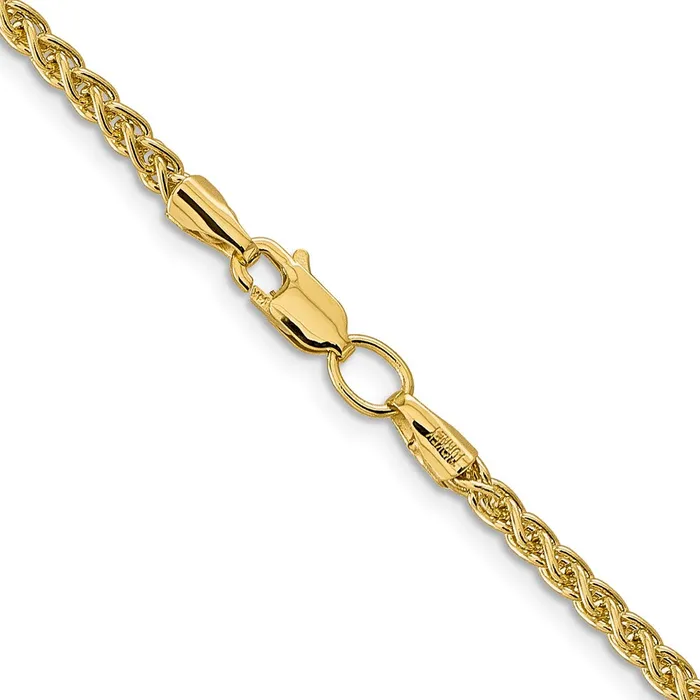 MDS 14K Yellow Gold 16 inch 275mm SemiSolid Wheat with Lobster Clasp Chain Necklace Necklaces MDS 14K Yellow Gold 16 inch 275mm SemiSolid Wheat with Lobster Clasp Chain Necklace Necklaces