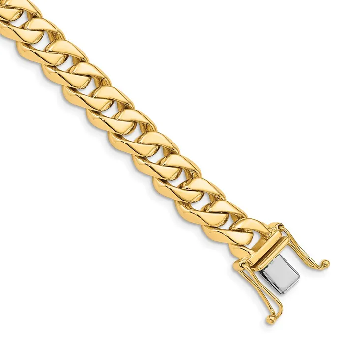 MDS Bracelets Solid 14K Yellow Gold 85 inch 85mm Hand Polished Fancy Traditional Link with Box Catch Clasp Bracelet MDS Bracelets Solid 14K Yellow Gold 85 inch 85mm Hand Polished Fancy Traditional Link with Box Catch Clasp Bracelet
