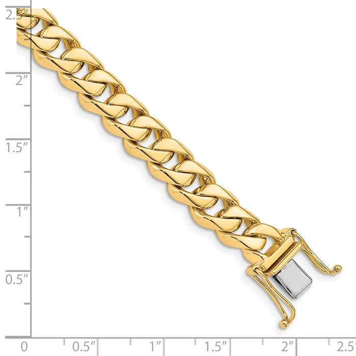 MDS Bracelets Solid 14K Yellow Gold 85 inch 85mm Hand Polished Fancy Traditional Link with Box Catch Clasp Bracelet MDS Bracelets Solid 14K Yellow Gold 85 inch 85mm Hand Polished Fancy Traditional Link with Box Catch Clasp Bracelet