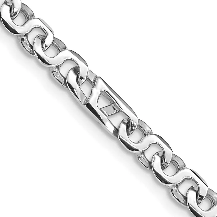 MDS Necklaces Solid 14K White Gold 22 inch 43mm Hand Polished Fancy Link with Fancy Lobster Clasp Chain Necklace MDS Necklaces Solid 14K White Gold 22 inch 43mm Hand Polished Fancy Link with Fancy Lobster Clasp Chain Necklace
