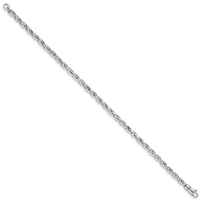 MDS Solid 14K White Gold 725 inch 3mm Hand Polished Fancy Link with Lobster Clasp Bracelet Bracelets MDS Solid 14K White Gold 725 inch 3mm Hand Polished Fancy Link with Lobster Clasp Bracelet Bracelets