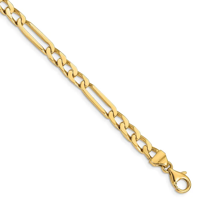 MDS Solid 14K Yellow Gold 20 inch 5mm Hand Polished Figaro Link with Fancy Lobster Clasp Chain Necklace Necklaces MDS Solid 14K Yellow Gold 20 inch 5mm Hand Polished Figaro Link with Fancy Lobster Clasp Chain Necklace Necklaces