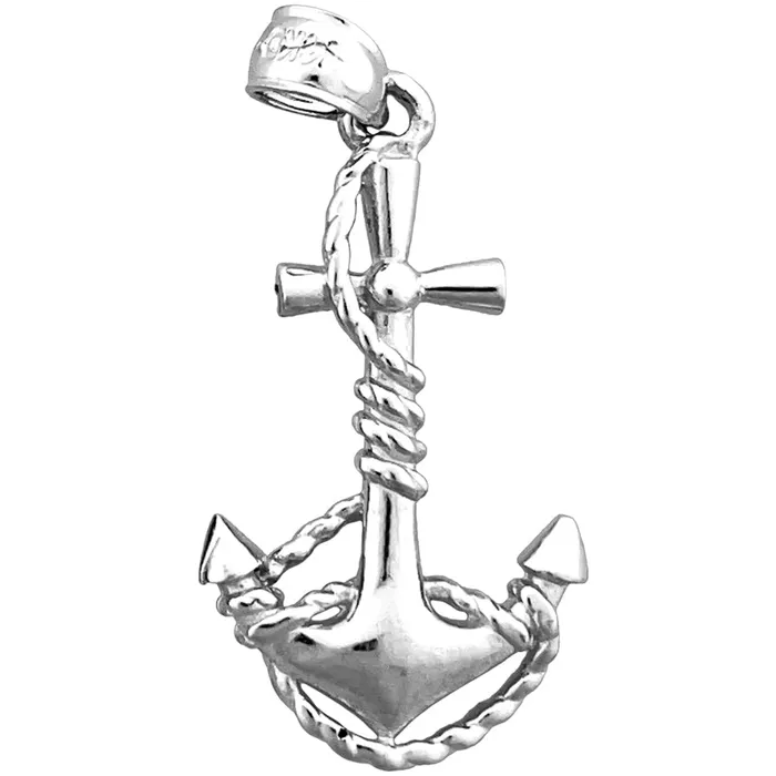 Necklaces 14K Gold 3D Nautical Ship Anchor amp Rope Pendant Goldia
