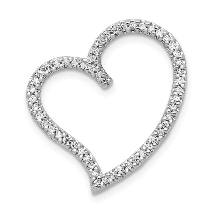 Necklaces 14k White Gold 14ct Real Diamond Heart Chain Slide Goldia