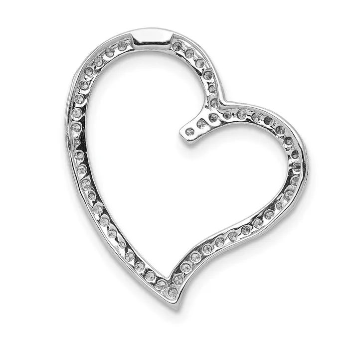 Necklaces 14k White Gold 14ct Real Diamond Heart Chain Slide Goldia