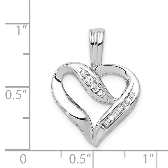 Necklaces 14k White Gold 18ct Real Diamond Heart Pendant Goldia