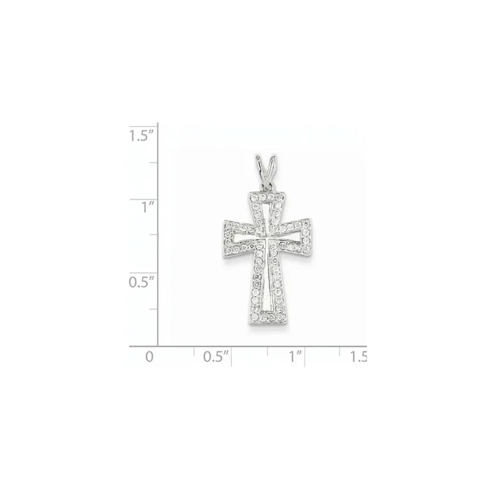 Necklaces 14k White Gold Diamond Cross Pendant Goldia