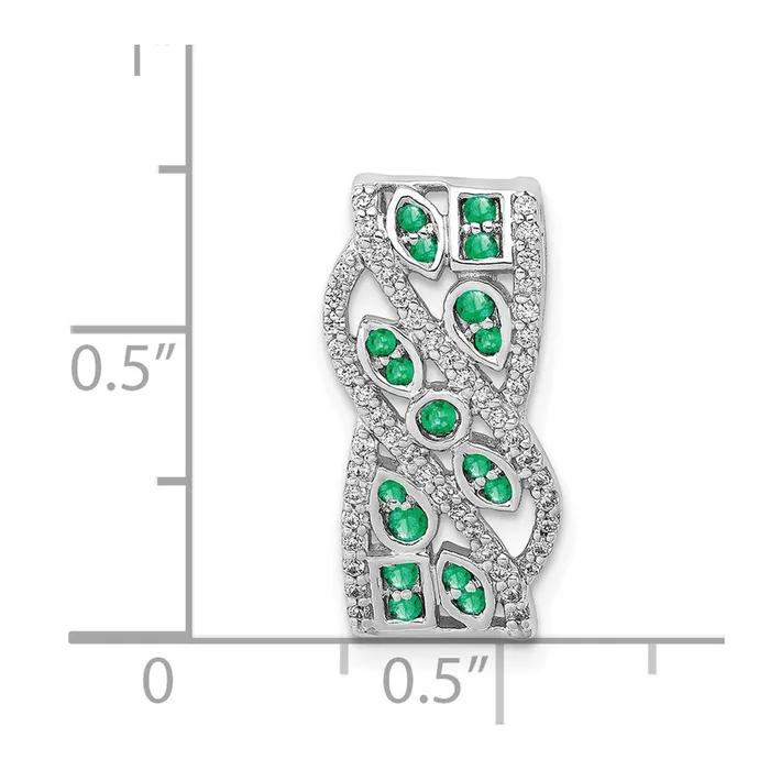 Necklaces 14k White Gold Real Diamond u0026 Emerald Fancy Pendant Goldia