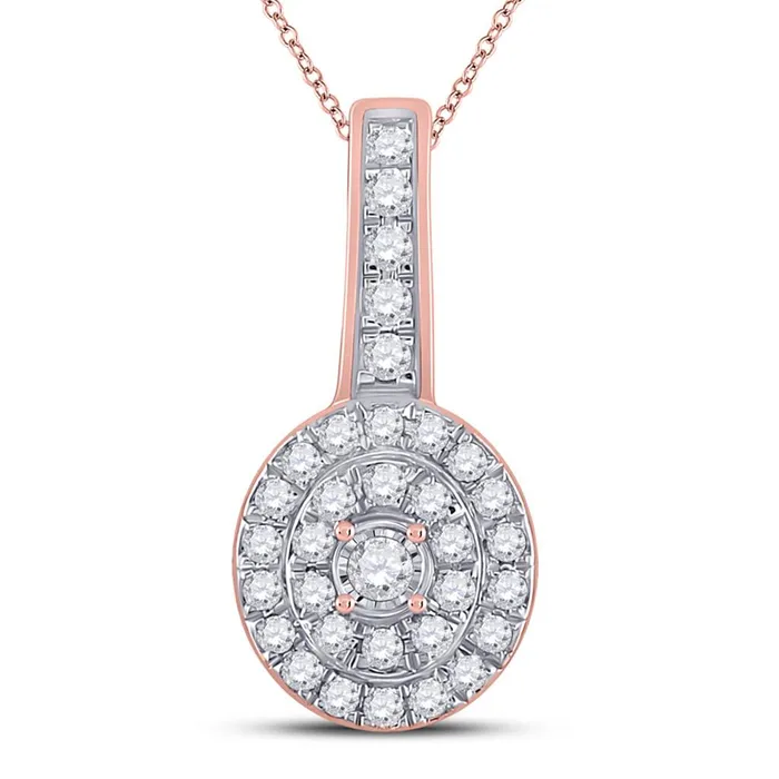 Necklaces gndatlanta 10k Rose Gold Round Diamond Fashion Pendant 13 Cttw