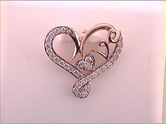 Necklaces gndatlanta 10k Rose Gold Round Diamond Heart Love Pendant 13 Cttw Necklaces gndatlanta 10k Rose Gold Round Diamond Heart Love Pendant 13 Cttw