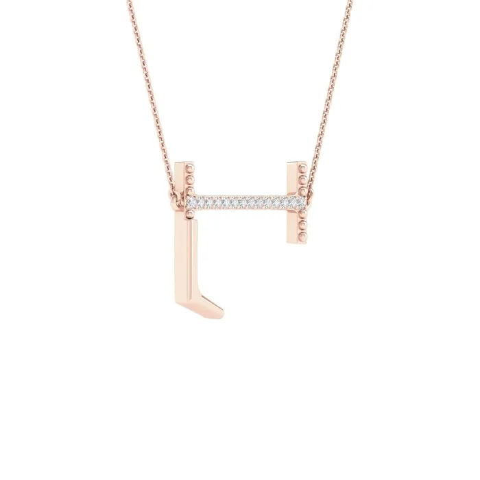 Necklaces gndatlanta 10k Rose Gold Round Diamond Initial L Letter Necklace 120 Cttw