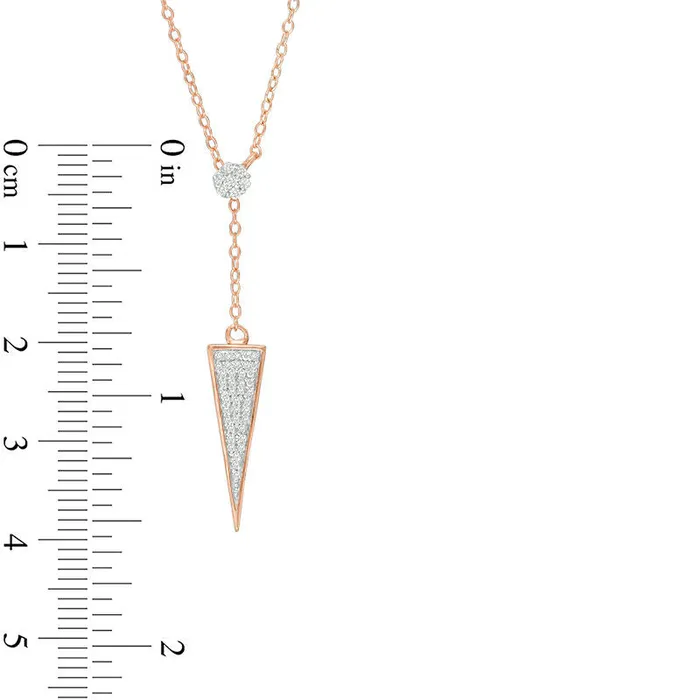 Necklaces Goldia 017 CT TW Natural Diamond Triangle Y Necklace in 10K Rose Gold Necklaces Goldia 017 CT TW Natural Diamond Triangle Y Necklace in 10K Rose Gold