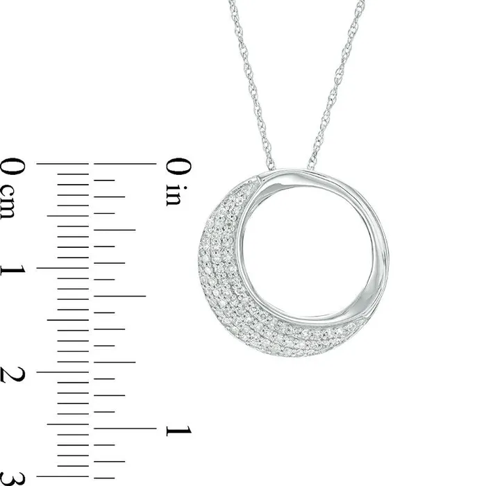 Necklaces Goldia 025 CT TW Natural Diamond Open Circle Pendant in 10K White Gold Necklaces Goldia 025 CT TW Natural Diamond Open Circle Pendant in 10K White Gold