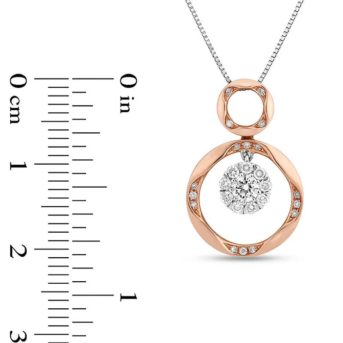 Necklaces Goldia 033 CT TW Natural Diamond Frame Double Wavy Circle Pendant in 10K TwoTone Gold Necklaces Goldia 033 CT TW Natural Diamond Frame Double Wavy Circle Pendant in 10K TwoTone Gold
