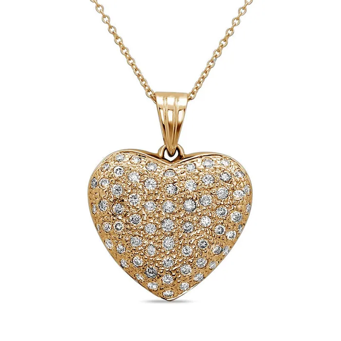 Necklaces Goldia 1 CT TW Natural Diamond Heart Pendant in 14K Gold JI1 Necklaces Goldia 1 CT TW Natural Diamond Heart Pendant in 14K Gold JI1