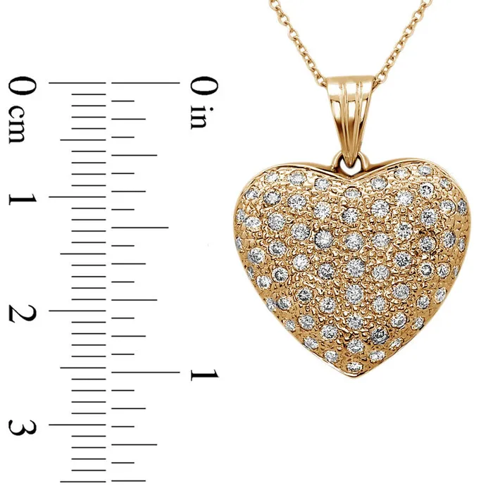 Necklaces Goldia 1 CT TW Natural Diamond Heart Pendant in 14K Gold JI1 Necklaces Goldia 1 CT TW Natural Diamond Heart Pendant in 14K Gold JI1