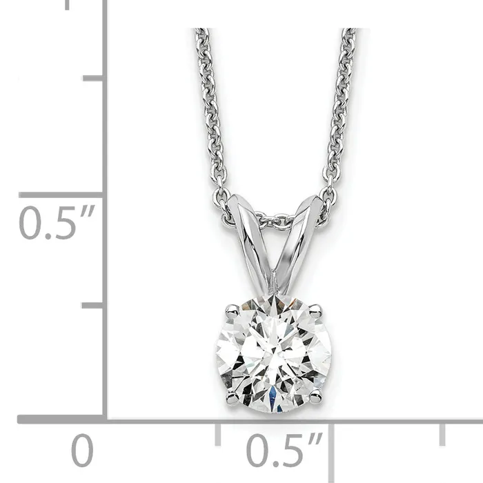 Necklaces Goldia 14k White Gold 12 Ct Lab Grown Diamond VSSI G Round Four Prong 18 inch Solitaire Pendant Necklace