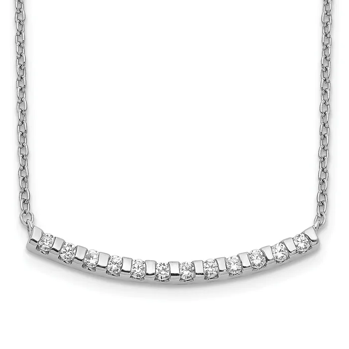 Necklaces Goldia 14k White Gold 14 Ct Lab Grown Diamond VSSI G 18 inch Curved Bar Necklace Necklaces Goldia 14k White Gold 14 Ct Lab Grown Diamond VSSI G 18 inch Curved Bar Necklace