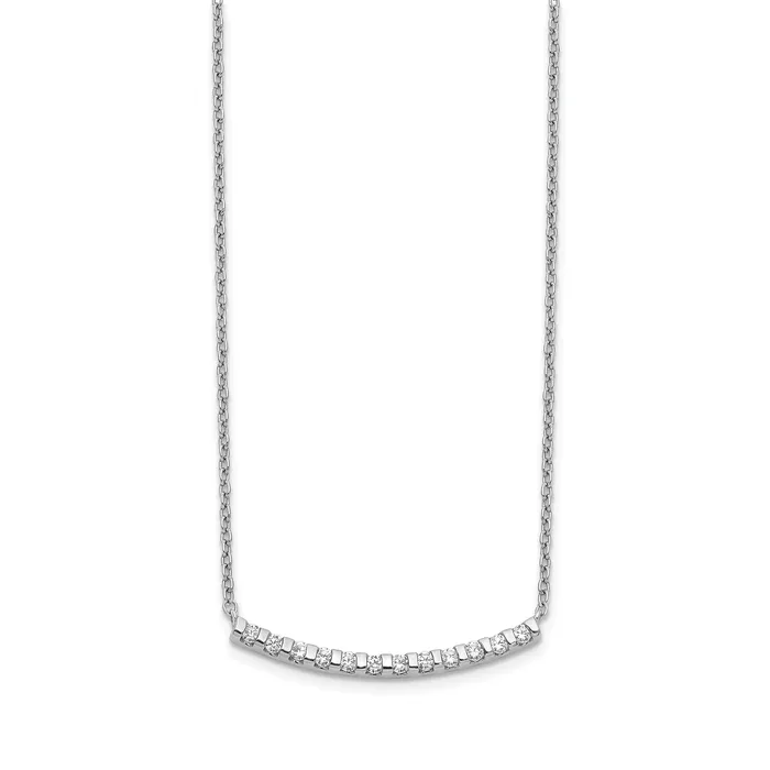 Necklaces Goldia 14k White Gold 14 Ct Lab Grown Diamond VSSI G 18 inch Curved Bar Necklace