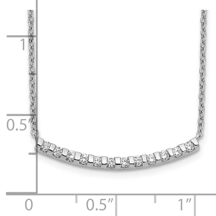 Necklaces Goldia 14k White Gold 14 Ct Lab Grown Diamond VSSI G 18 inch Curved Bar Necklace
