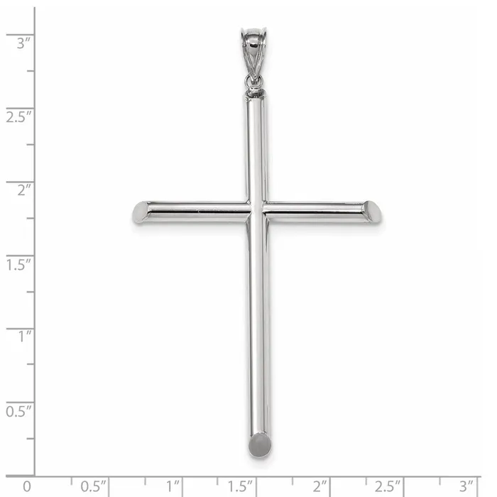 Necklaces Goldia 14k White Gold Polished Tube Cross Pendant