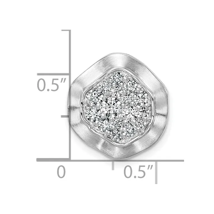 Necklaces Goldia 14k White Gold Polished Wavy Circle Real Diamond Chain slide