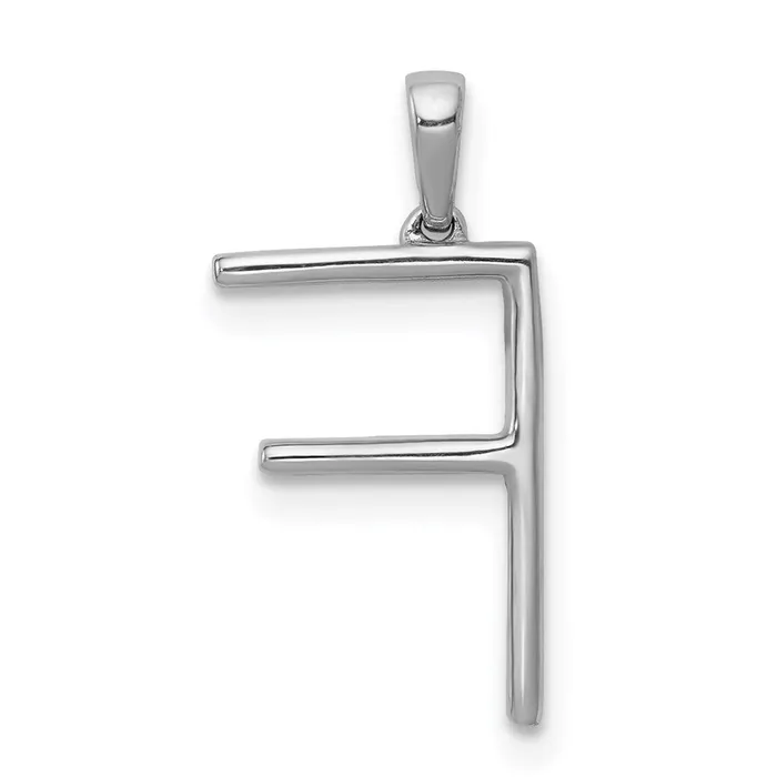 Necklaces Goldia 14K White Gold Real Diamond Letter F Initial Pendant