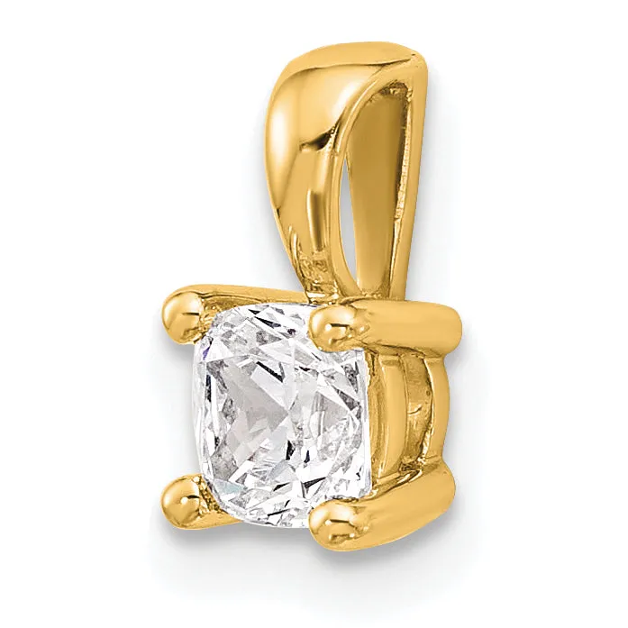 Necklaces Goldia 14k Yellow Gold 12 Ct Certified Lab Grown Diamond VSSI G Cushion Four Prong Pendant