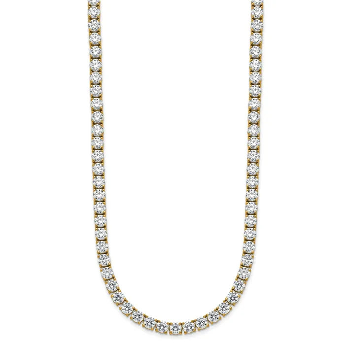 Necklaces Goldia 14k Yellow Gold 42 78 Ct Lab Grown Diamond VSSI G Round 24 inch Straight Tennis Necklace