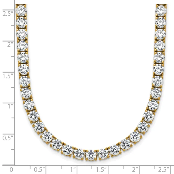 Necklaces Goldia 14k Yellow Gold 42 78 Ct Lab Grown Diamond VSSI G Round 24 inch Straight Tennis Necklace