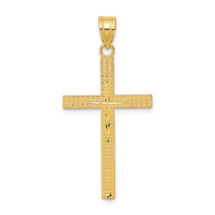 Necklaces Goldia 14k Yellow Gold Diamondcut Latin Cross Pendant