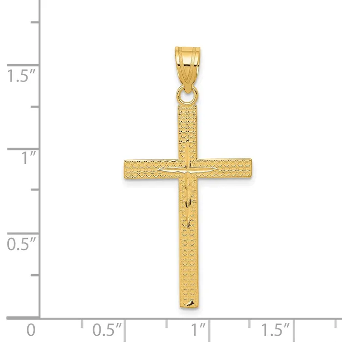 Necklaces Goldia 14k Yellow Gold Diamondcut Latin Cross Pendant