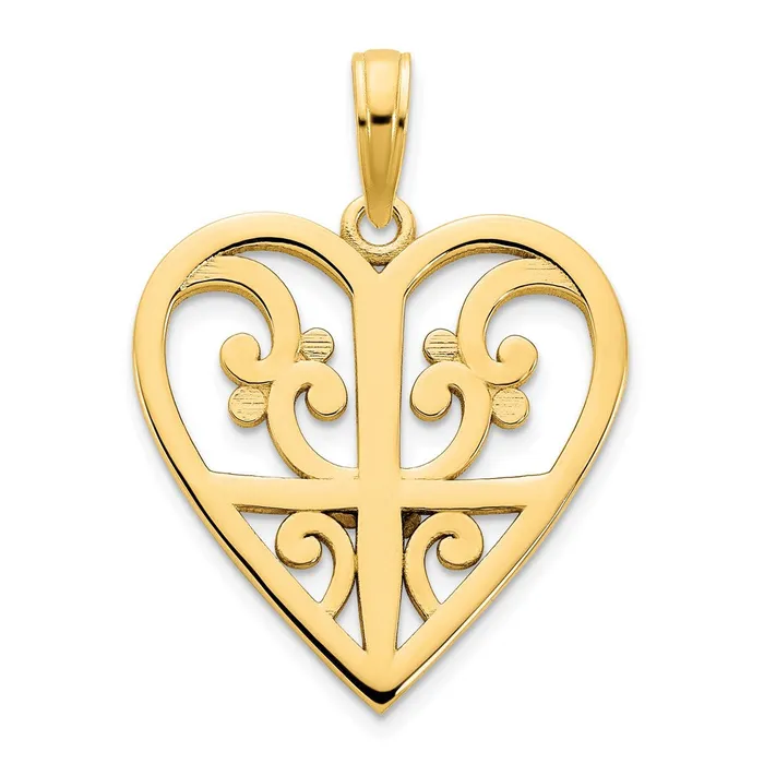 Necklaces Goldia 14k Yellow Gold Fancy Heart Pendant
