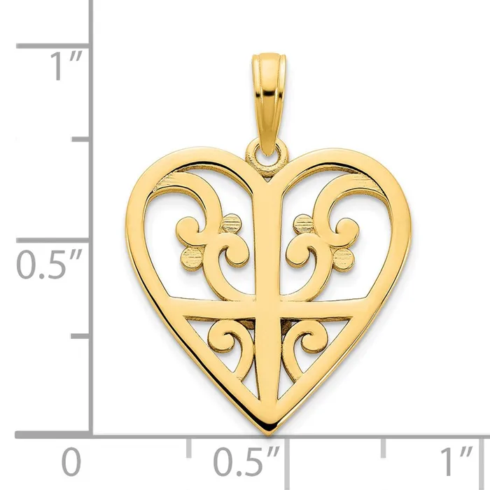 Necklaces Goldia 14k Yellow Gold Fancy Heart Pendant