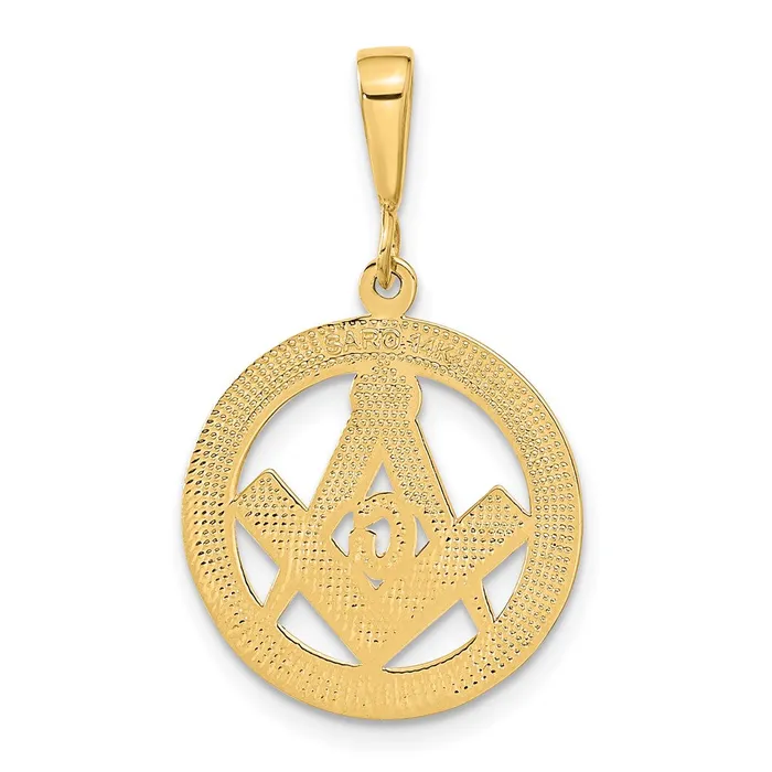 Necklaces Goldia 14k Yellow Gold Polished and Textured Masonic Symbol Pendant