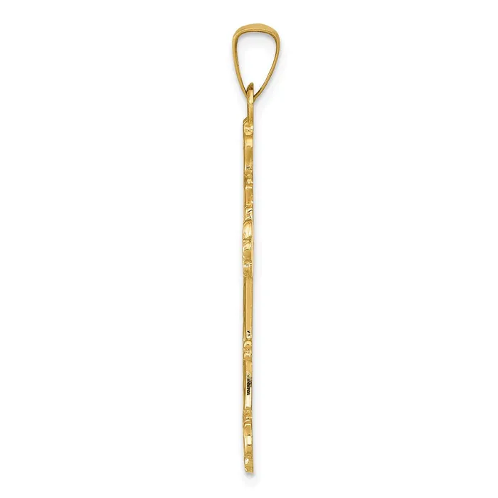 Necklaces Goldia 14k Yellow Gold Polished Budded Cross Pendant