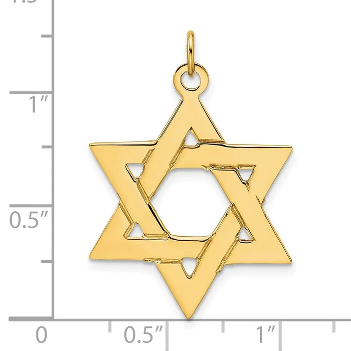 Necklaces Goldia 14k Yellow Gold Polished Solid Star of David Pendant