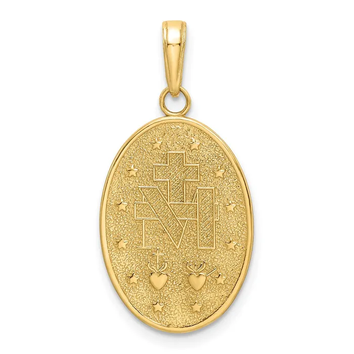 Necklaces Goldia 14k Yellow Gold Red Enameled Miraculous Medal Pendant