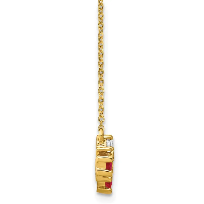 Necklaces Goldia 14K Yellow Gold Ruby and Real Diamond 18 inch Necklace