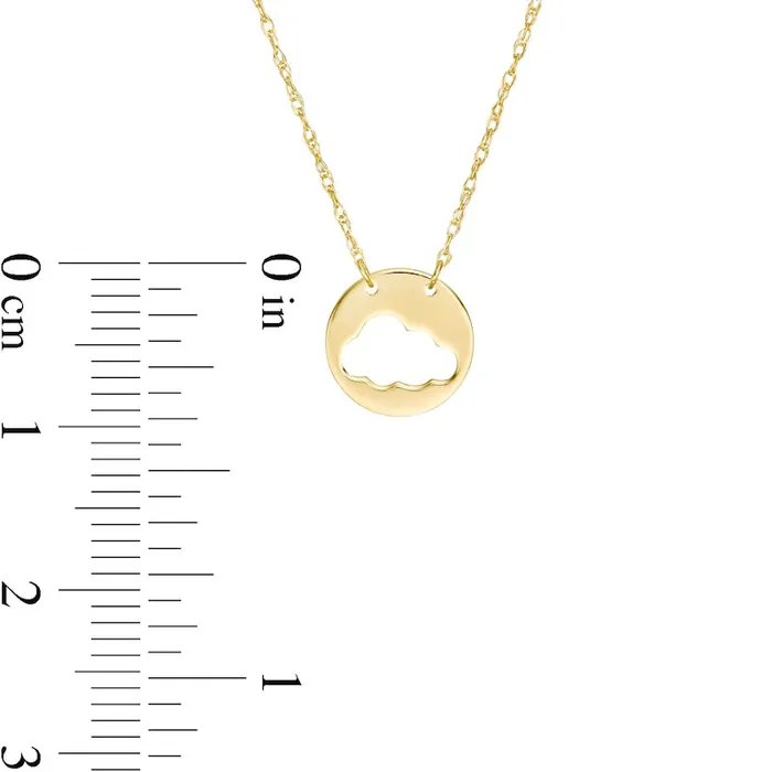 Necklaces Goldia Mini CutOut Cloud Disc Necklace in 14K Gold Necklaces Goldia Mini CutOut Cloud Disc Necklace in 14K Gold