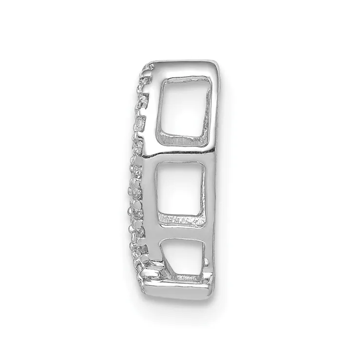 Necklaces Goldia Solid 14k White Gold 115ct Simulated CZ Ichthus Chain Slide Necklaces Goldia Solid 14k White Gold 115ct Simulated CZ Ichthus Chain Slide