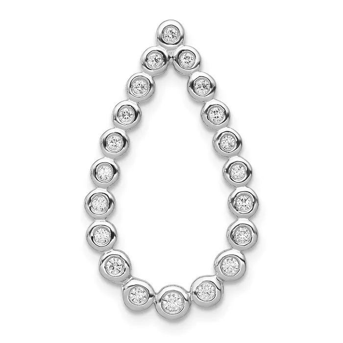 Necklaces Goldia Solid 14k White Gold 14ct Simulated CZ Teardrop Chain Slide